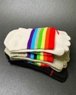 جوراب زنانه نیم ساق انگشتی رنگین کمان