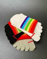 جوراب زنانه نیم ساق انگشتی رنگین کمان