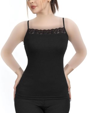 تاب زنانه حاشیه گیپور ساده مشکی