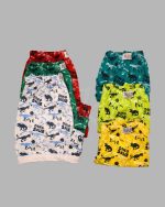 جنس زیرپوش: پنبه جنس شورتک: پنبه طرح زیرپوش: چاپی طرح شورتک: چاپی مدل یقه : گرد آستین: رکابی سایز بندی: 3-4 5-6 7-8 9-10-11-12-13-14 رنگ بندی: طوسی، یشمی، آبی، سبز، زرد، فیروزه ای