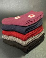 جوراب زنانه پشم مدل بابونه زمستانی