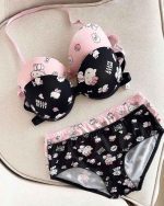 ست شورت و سوتین زنانه کیتی جلو بازشو