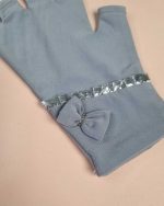 دستکش زنانه نیم انگشت ریون پاپیوندار سیلکا