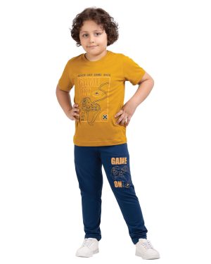 ست راحتی پسرانه نخی طرح game برند سیلکا