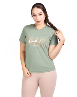 تیشرت زنانه چاپی نیم آستین