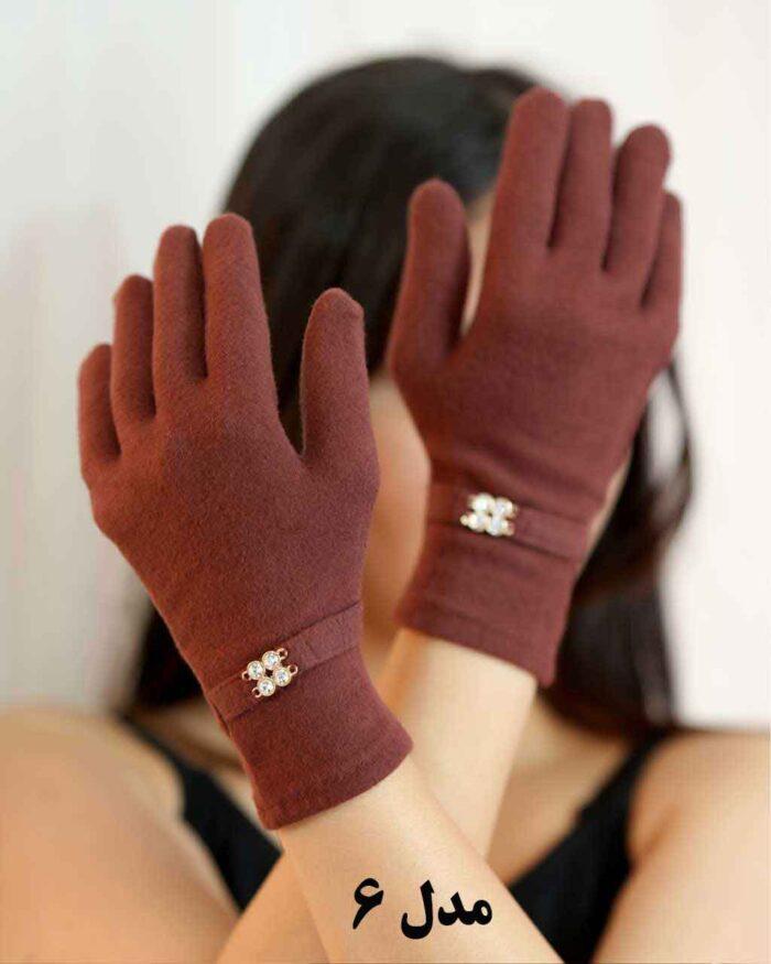 دستکش ترمال سگک دار قهوه ای