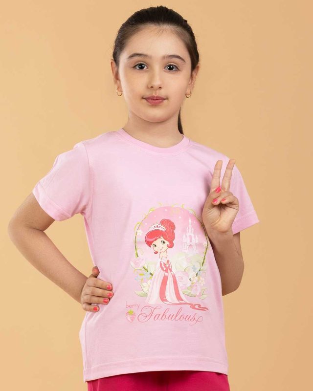 تیشرت دخترانه چاپی اوت لت