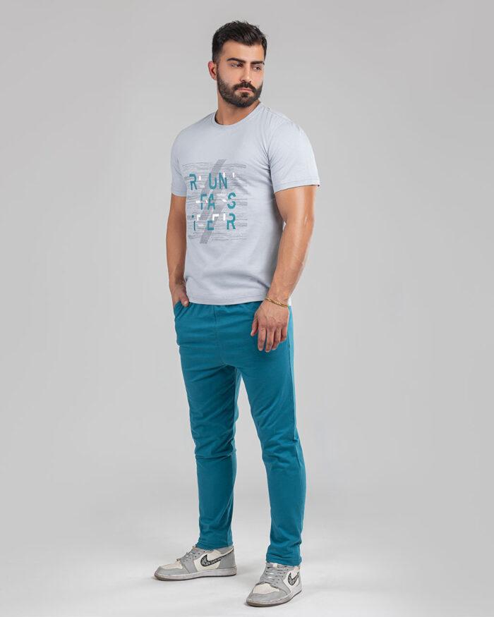 ست راحتی مردانه طرح power طوسی سیلکا