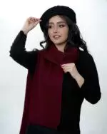 شال گردن زنانه کاموا ساده سیلکا