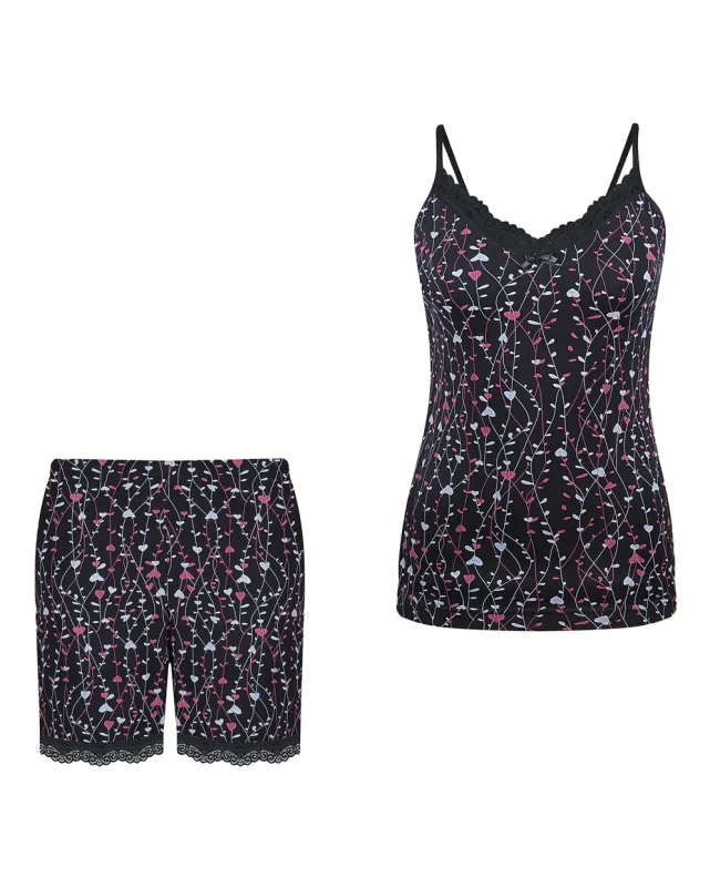 ست تاپ و شورتک زنانه دیبا مشکی سیلکا