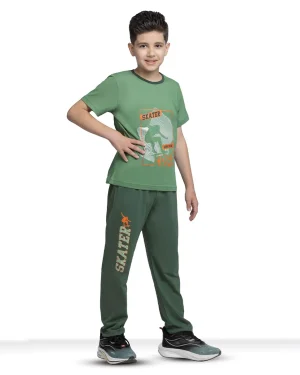 ست راحتی پسرانه نخی اسکیتر سیلکا