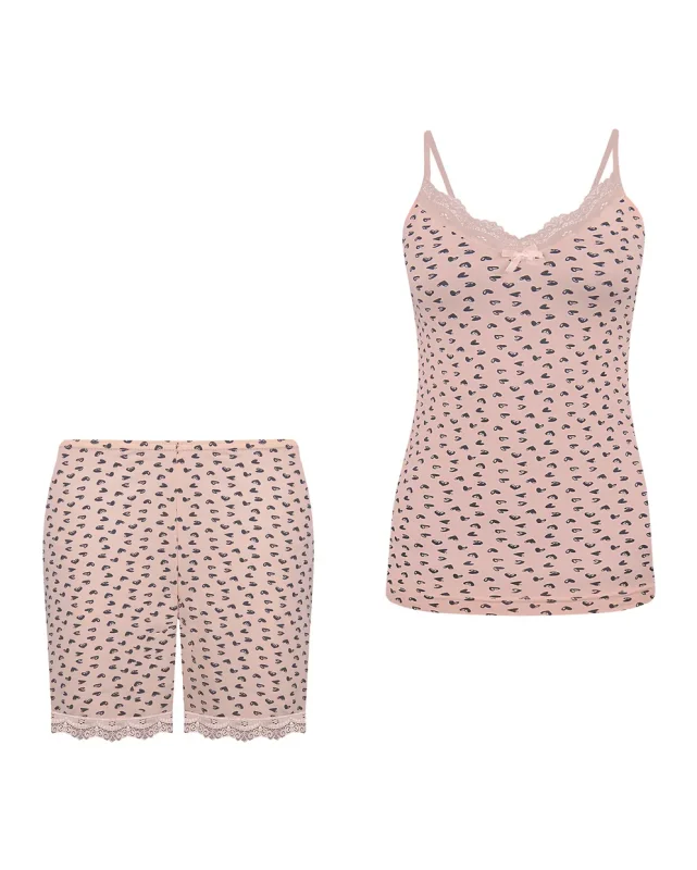 ست تاپ و شورتک زنانه گیپور بندی آدا سیلکا