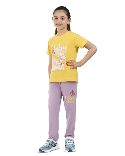ست راحتی دخترانه نیم آستین little سیلکا