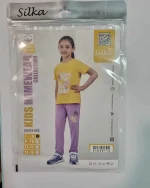 ست راحتی دخترانه نیم آستین little سیلکا