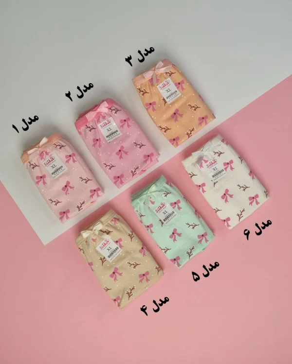 شورت نخی زنانه پاپیون قلبی سیلکا