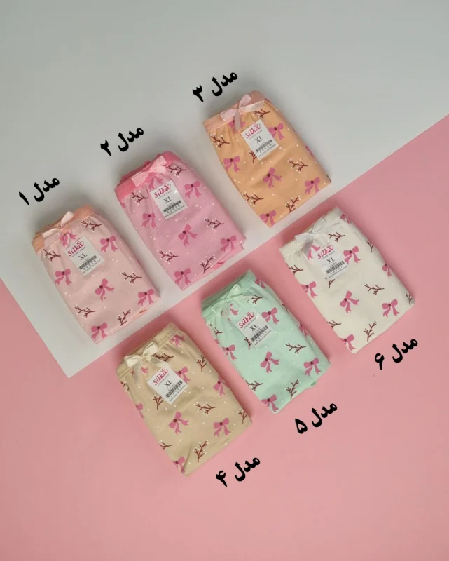 شورت نخی زنانه پاپیون قلبی سیلکا