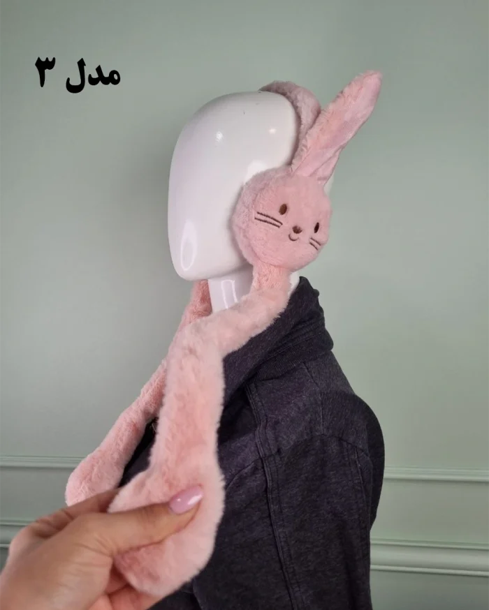 گوشگیر بچه‌گانه پمپی زمستانی طرح گربه