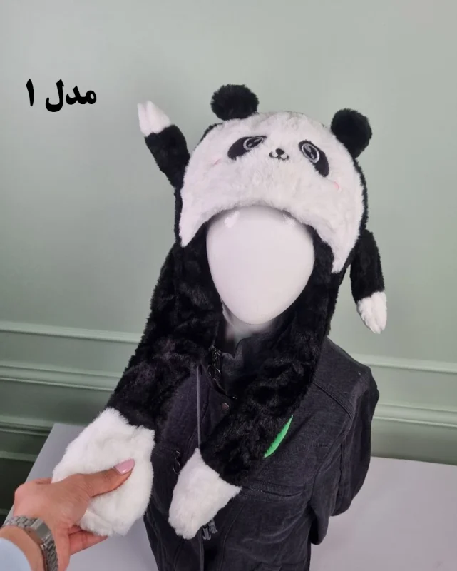 کلاه بچه‌گانه زمستانی پمپی توخز طرح پاندا