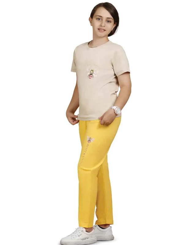 ست لباس راحتی دخترانه سیلکا طرح زنبور