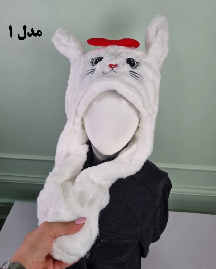 کلاه بچه‌گانه زمستانی پمپی توخز طرح گربه
