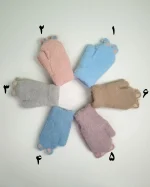 دستکش بچهگانه تک انگشتی بافت موهر فانتزی مدل گربه