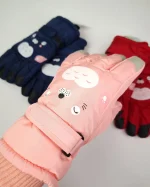 دستکش بچهگانه شمعی ضدآب توکرکی طرح گربه