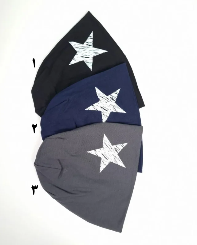 کلاه نخ استرچ دولایه بچه‌گانه سیلکا طرح‌ ستاره