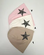 کلاه نخ استرچ دولایه بچه‌گانه سیلکا طرح‌ ستاره