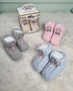 پاپوش کاموایی نوزادی طرح پاپیون