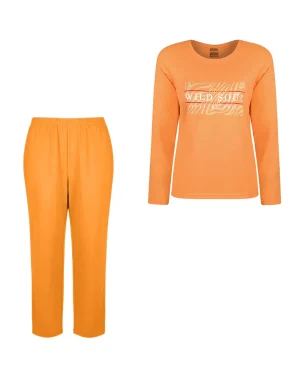 ست لباس راحتی زنانه نخی آستین بلند مدل زبرا