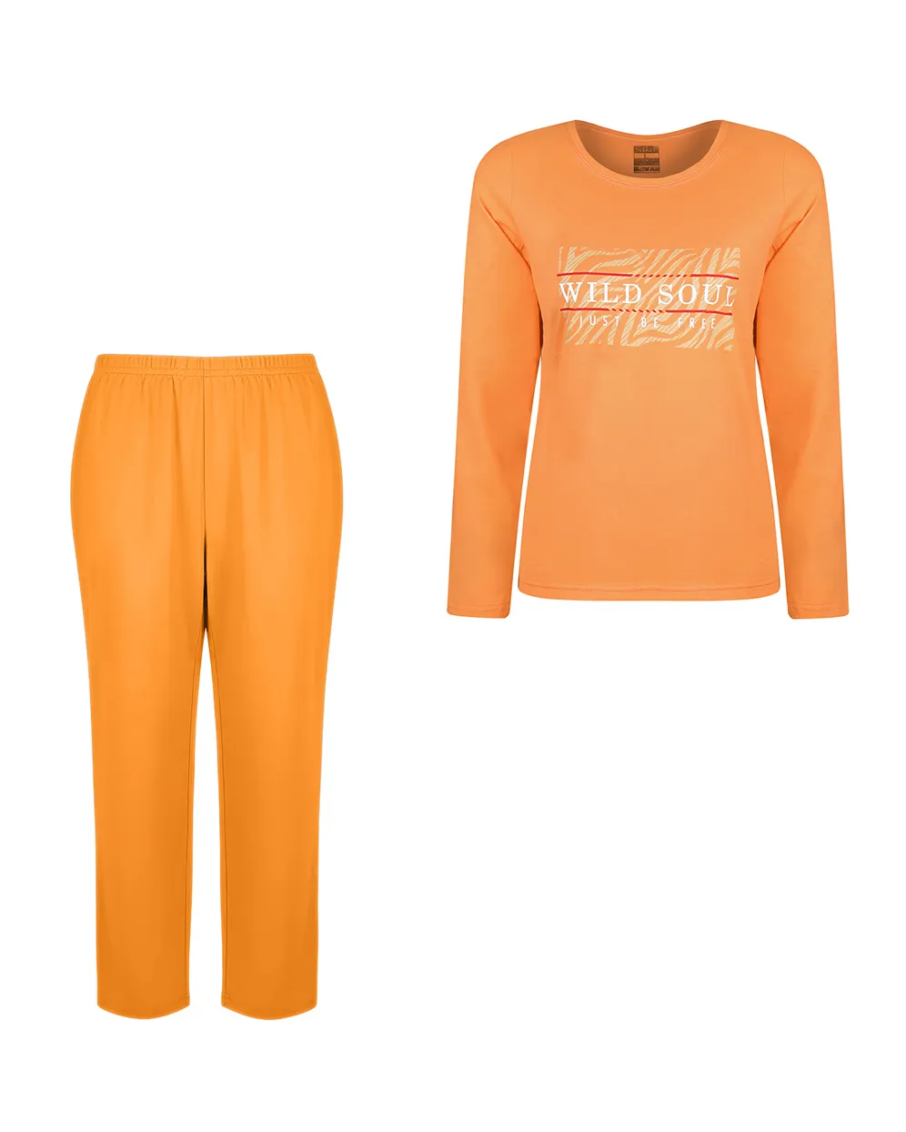 ست لباس راحتی زنانه نخی آستین بلند مدل زبرا