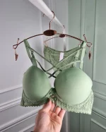 ست شورت و سوتین گیپور هارنس دار leen