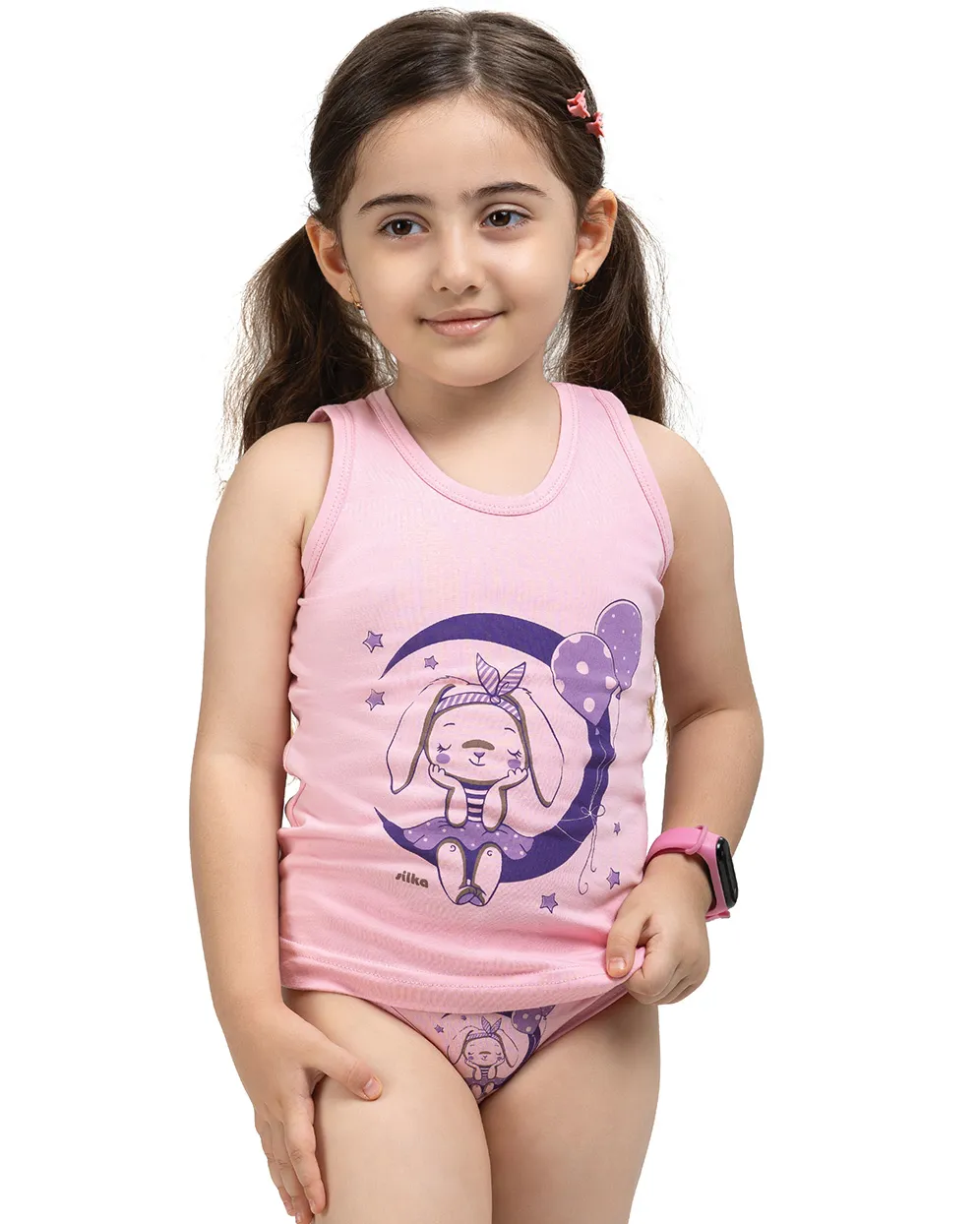 set zirpoosh kharghoosh-09-d (3) ست زیرپوش و شورت دخترانه طرح خرگوش سیلکا