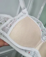 سوتین دخترانه حریر گلدار بدون فنر