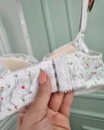 سوتین دخترانه حریر گلدار بدون فنر