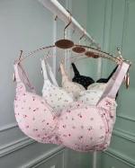 سوتین دخترانه حریر گلدار بدون فنر