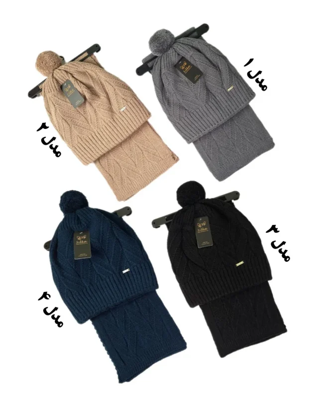 شال و کلاه دولایه سیلکا مدل اترین