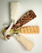 هدبند روسی خز الوان و مشکی سیلکا