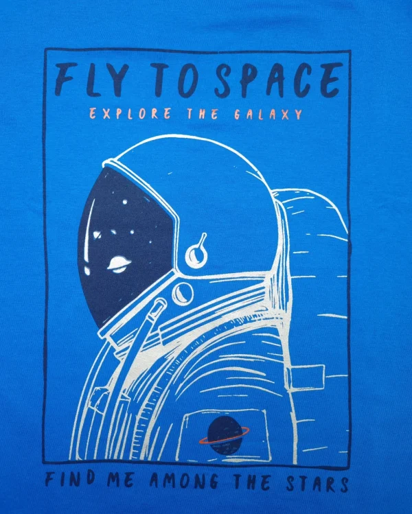 ست راحتی پسرانه آستین دار نخی طرح astronot