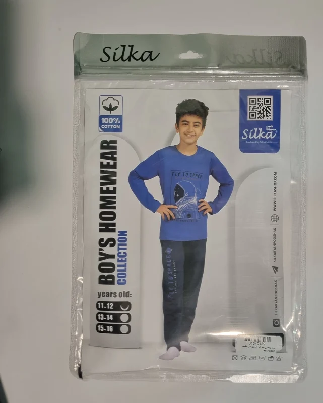 ست راحتی پسرانه آستین دار نخی طرح astronot