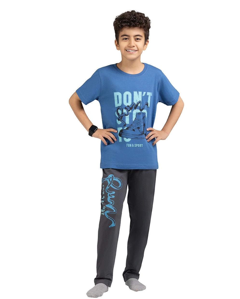 set rahati fun-09-p ست لباس راحتی پسرانه سیلکا طرح fun