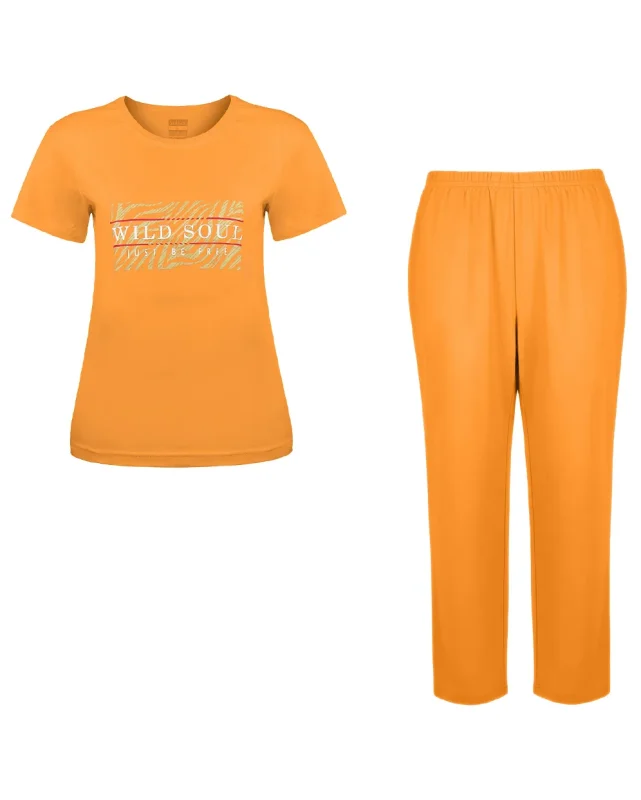 ست لباس راحتی زنانه نخی نیم آستین مدل زبرا