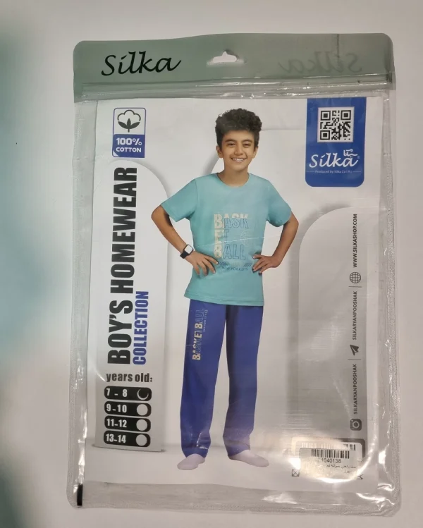 ست لباس راحتی پسرانه پنبه سیلکا طرح شامپیون