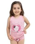 ست زیرپوش و شورت دخترانه طرح لوسی سیلکا