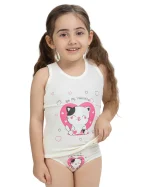 ست زیرپوش و شورت دخترانه طرح لوسی سیلکا