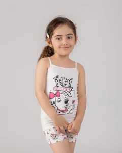 ست زیرپوش و شورت دخترانه طرح سگ خالدار سیلکا