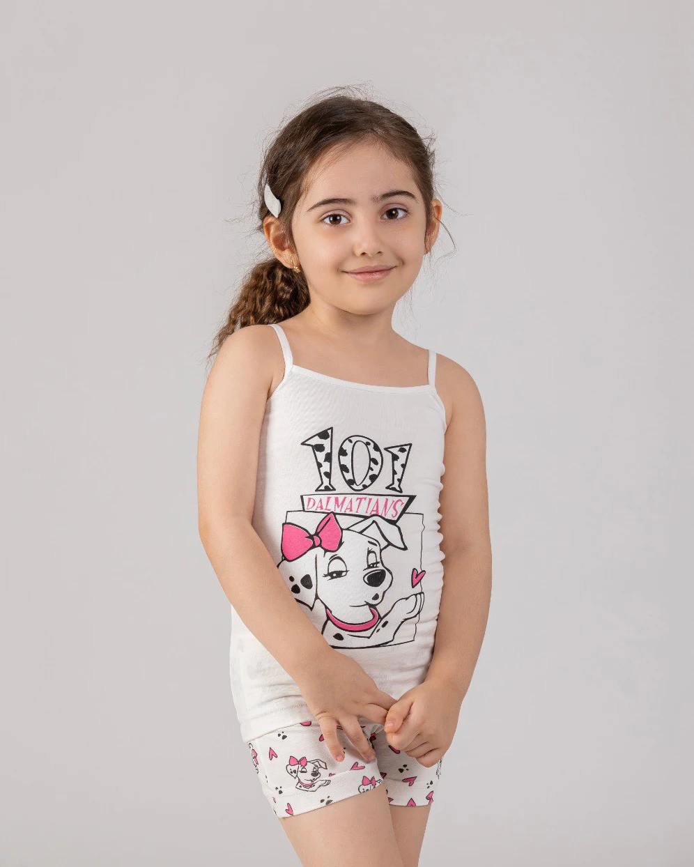 set zirpoosh sagkhaldar-9-d (7) ست زیرپوش و شورت دخترانه طرح سگ خالدار سیلکا