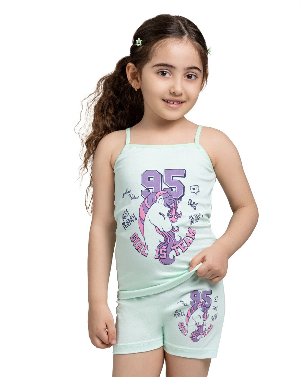 set zirpoosh tim-9-d (2) ست زیرپوش و شورت دخترانه نخ پنبه طرح تیم سیلکا