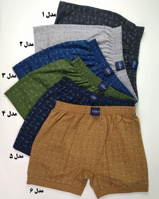 شورت مردانه نخی پنبه پادار سیلکا طرح هومن