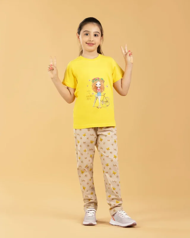 ست راحتی دخترانه نخی دوچرخه سوار سیلکا